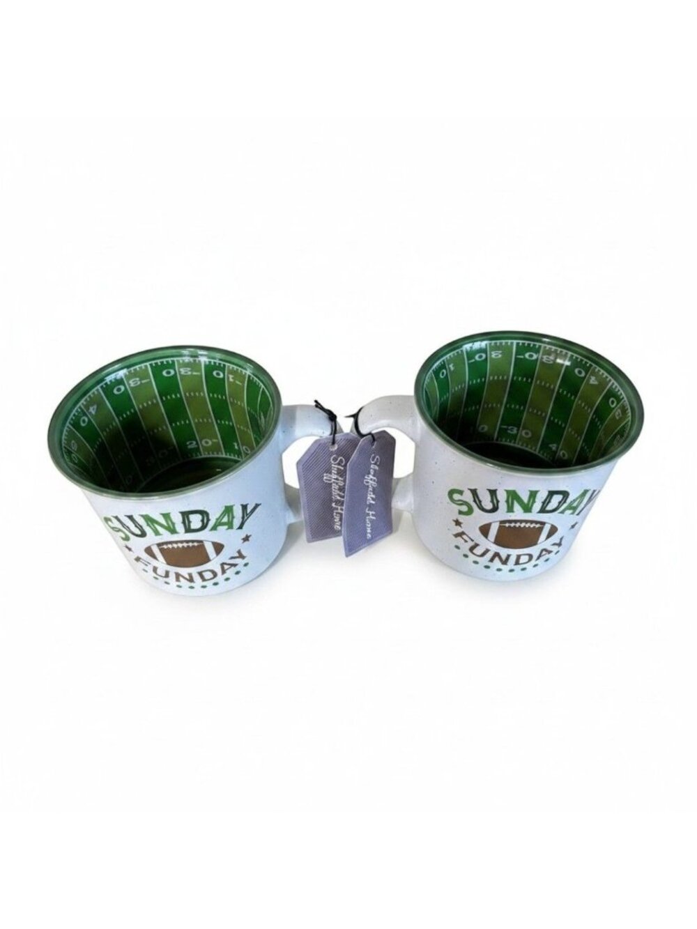 Sheffield Home Sunday Funday Football Mug Set of 2 Ceramic NWT - Picture 2 of 3